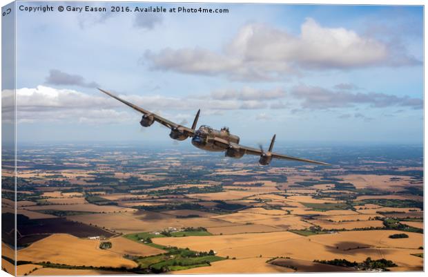 Home stretch: Lancaster over England Canvas Print by Gary Eason