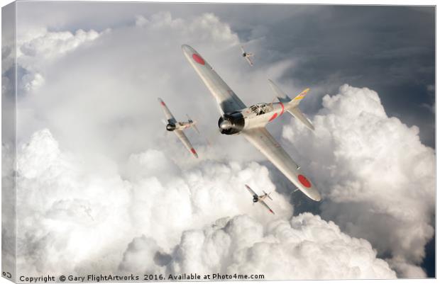 Japanese A6M Zero fighters Canvas Print by Gary Eason