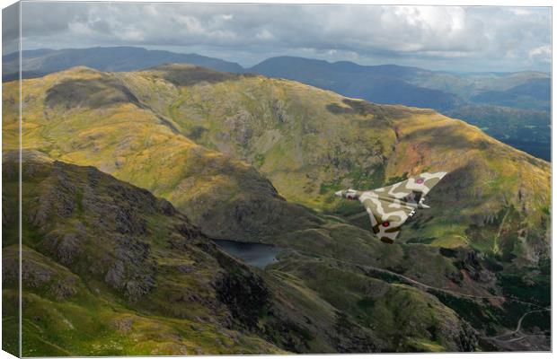 Vulcan low-level in the Lakes Canvas Print by Gary Eason