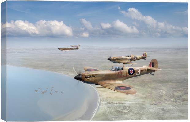 Spitfires over Tunisia Canvas Print by Gary Eason