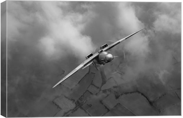 Spitfire looping the loop, B&W version Canvas Print by Gary Eason