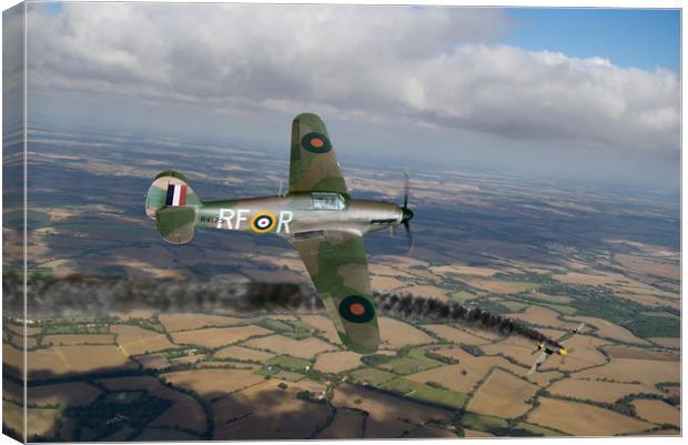 Josef František of 303 Squadron in action Canvas Print by Gary Eason