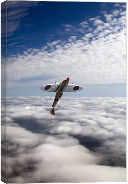 Silver Spitfire - slipping the surly bonds ... Canvas Print by Gary Eason