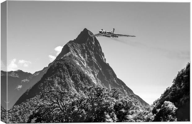 Vulcan in Milford Sound B&W version Canvas Print by Gary Eason