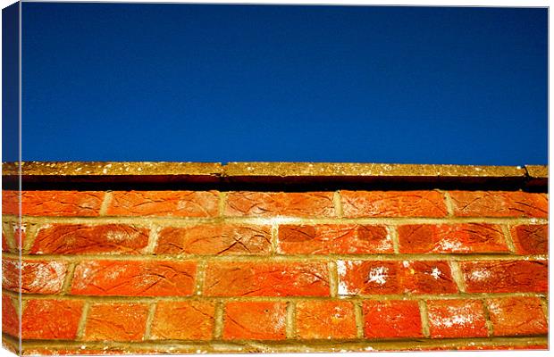 Brick Meets Sky Canvas Print by Caroline Williams