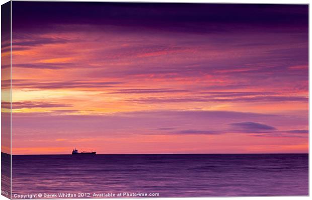 Sailing into the Dawn Canvas Print by Derek Whitton