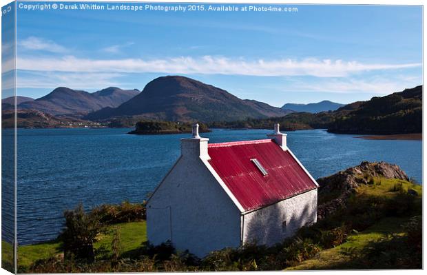  Red Roof Cottage, Loch Torridon Canvas Print by Derek Whitton
