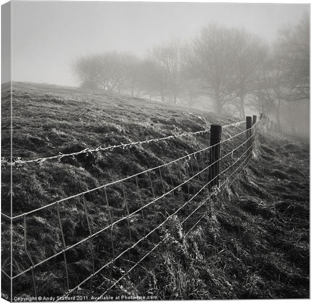 Barbed Wire Fence Canvas Print by Andy Stafford