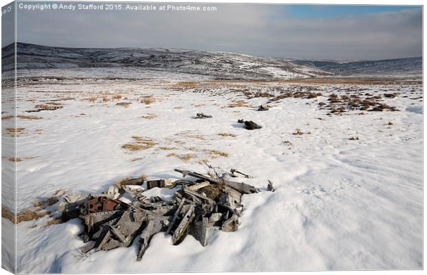 Sabre Wreckage, Black Ashop Moor, Kinder Scout Canvas Print by Andy Stafford