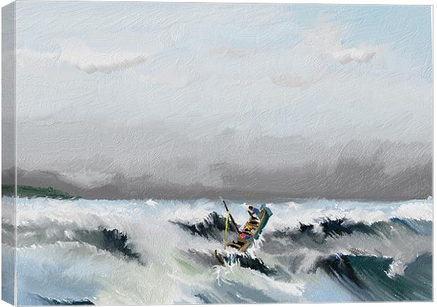 Rough Sea Canvas Print by Hassan Najmy