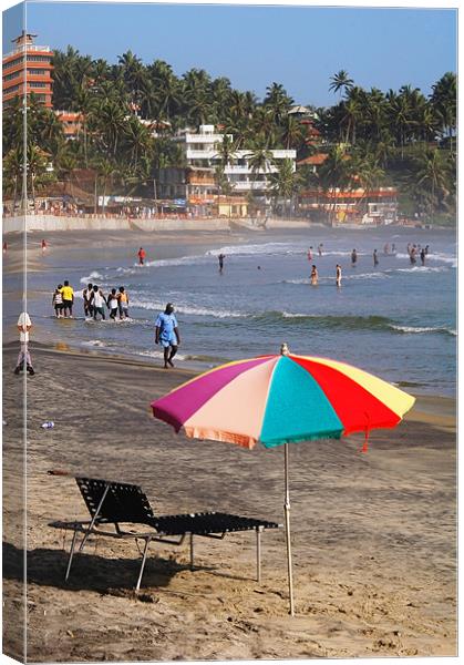 kovalam beach Canvas Print by Hassan Najmy