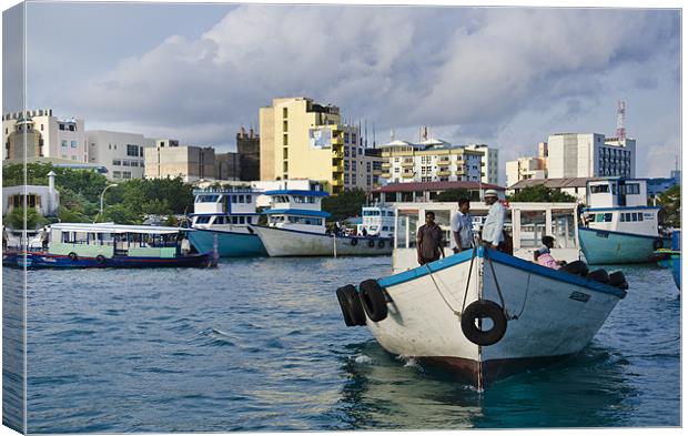 South west harbour of Male' City Canvas Print by Hassan Najmy