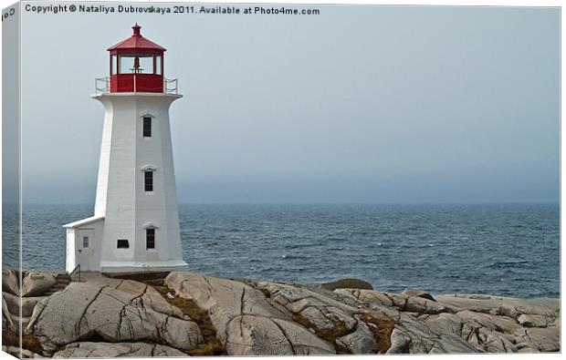 Peggy's Cove Lighthouse, Nova Scotia, Canada. Canvas Print by Nataliya Dubrovskaya