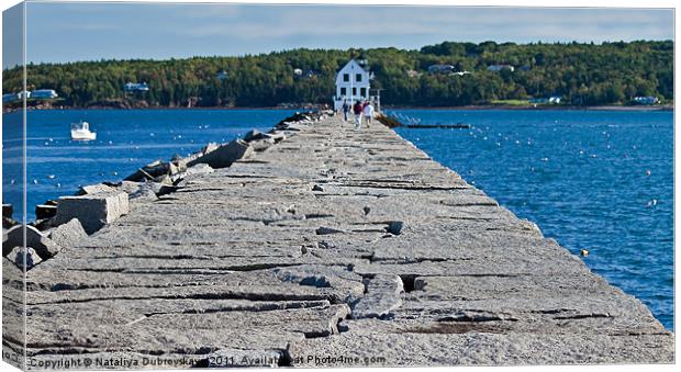 Rockland Breakwater Lighthouse, Main, US Canvas Print by Nataliya Dubrovskaya