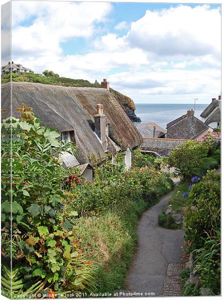 stroll through  cornish village Canvas Print by michelle rook