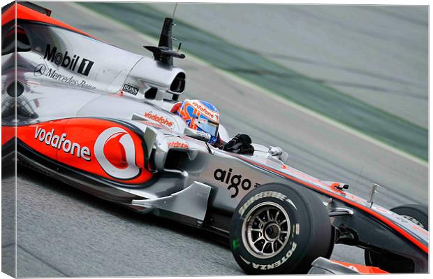 Jenson Button - Catalunya - Spain 2010 Canvas Print by SEAN RAMSELL