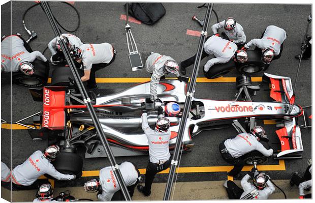 Jenson Button -Pitstop Canvas Print by SEAN RAMSELL