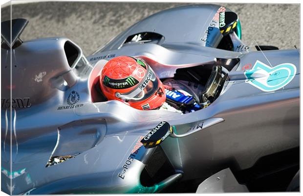 Michael Schmacher - Mercedes GP Petronas Canvas Print by SEAN RAMSELL