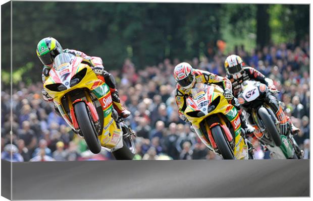 Tommy Hill, Michael Laverty, Shane Brne at Cadwell Canvas Print by SEAN RAMSELL
