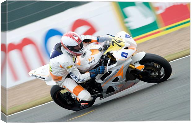 Unknow Rider - Silverstone 2009 Supersport Canvas Print by SEAN RAMSELL