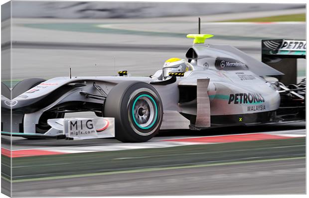 Nico Rosberg - Mercedes GP Petronas 2010 Canvas Print by SEAN RAMSELL