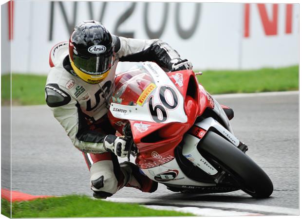 Peter Hickman - BSB-Cadwell Park 2010 Canvas Print by SEAN RAMSELL