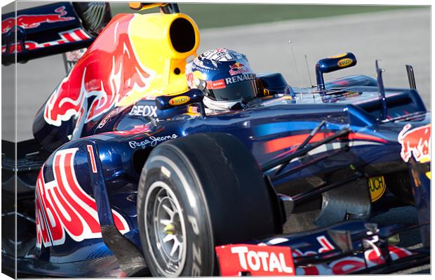 Sebastian Vettel Catalunya 2012 Canvas Print by SEAN RAMSELL