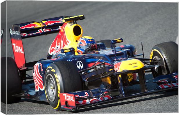 Mark Webber 2012 Redbull - Spain Canvas Print by SEAN RAMSELL