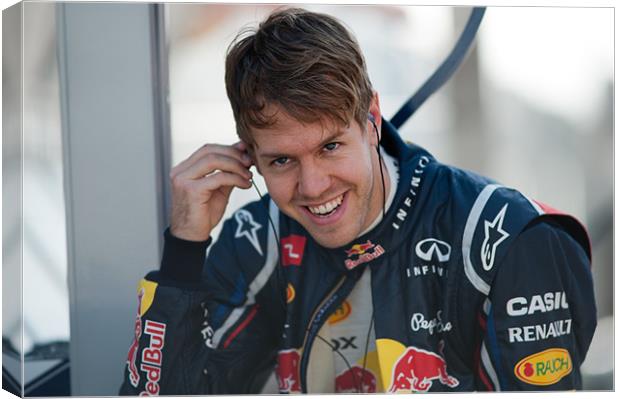 Sebastian Vettel 2012 - Spain Canvas Print by SEAN RAMSELL