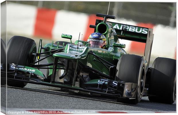 Charles Pic - Caterham 2013 Canvas Print by SEAN RAMSELL