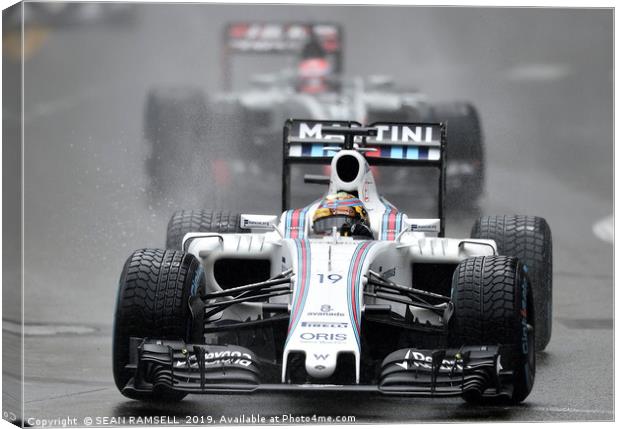Felipe Massa - Williams - Monaco 2016              Canvas Print by SEAN RAMSELL