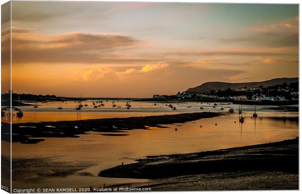  Evening Sun on A Welsh Fishing Bay Canvas Print by SEAN RAMSELL