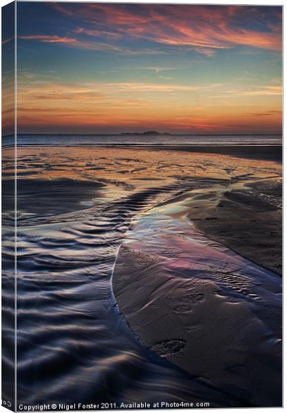 Whitesands Bay Sunset Canvas Print by Creative Photography Wales