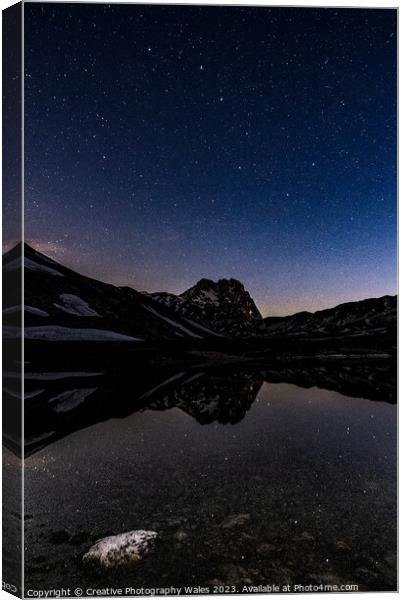 Night Sky at Gran Sasso National Park, The Abruzzo, Italy Canvas Print by Creative Photography Wales