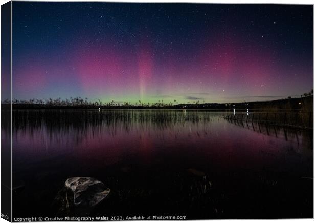 Brecon Beacons Night Sky Aurora Canvas Print by Creative Photography Wales