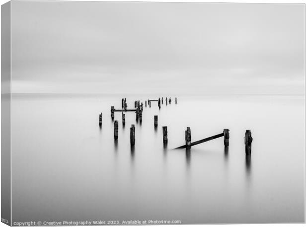 Swanage Pier in monochrome Jurassic Coast in Dorset Canvas Print by Creative Photography Wales