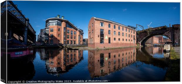 Castlefields Reflection Manchester Canvas Print by Creative Photography Wales