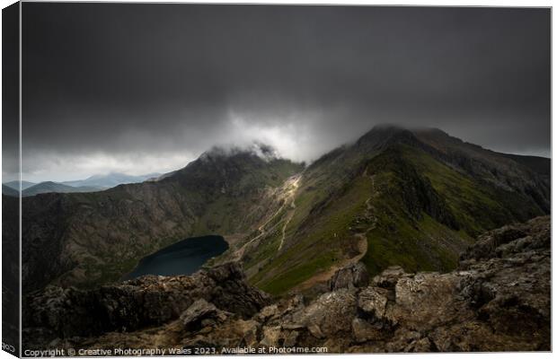 Crib Goch view, Snowdonia Canvas Print by Creative Photography Wales