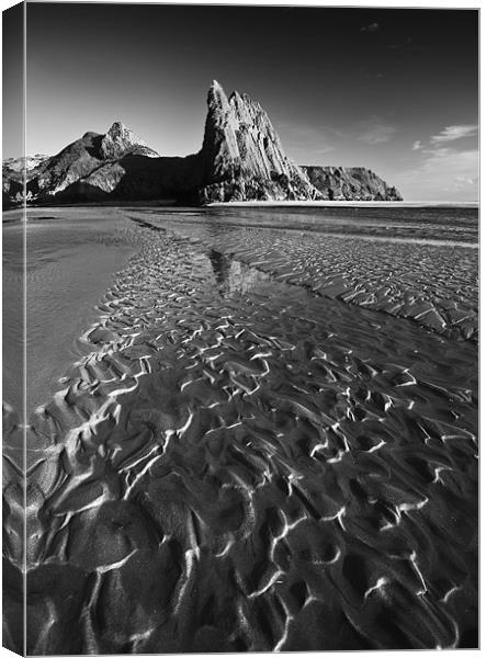 Three Cliffs Bay Sand pattern Canvas Print by Creative Photography Wales