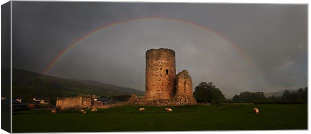 Tretower rainbow Canvas Print by Creative Photography Wales