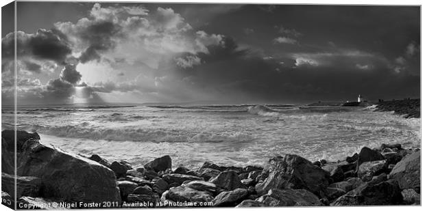 Burry Port Lighthouse Canvas Print by Creative Photography Wales