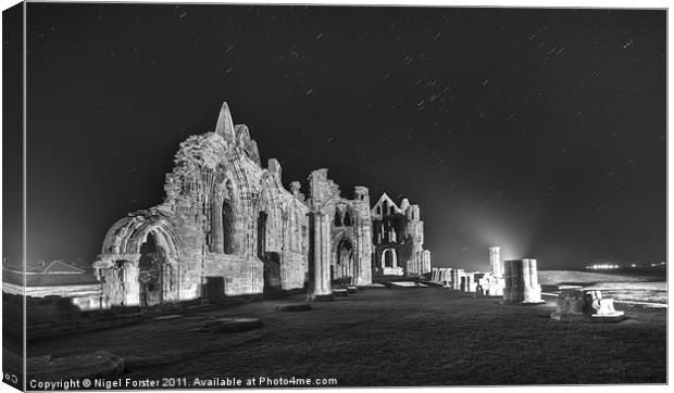 Whitby Abbey starscape Canvas Print by Creative Photography Wales