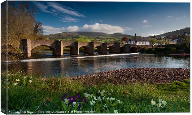 Bridge on the Usk, Crickhowell Canvas Print by Creative Photography Wales