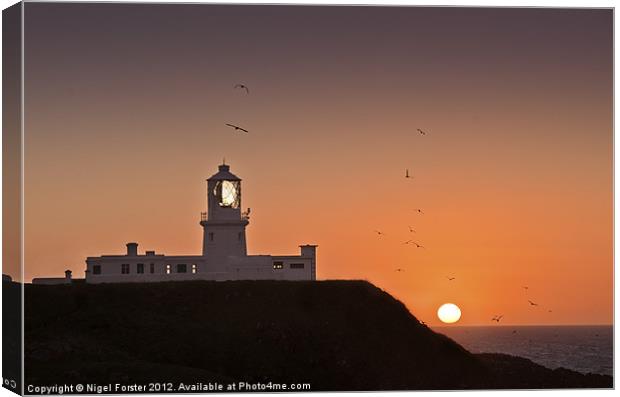 Strumble Head Sunset Canvas Print by Creative Photography Wales
