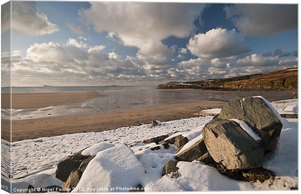 Whitesands winter view Canvas Print by Creative Photography Wales
