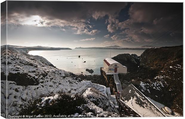 St Justinians Winter view Canvas Print by Creative Photography Wales
