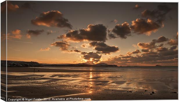 Sunset at Whitesands Bay Canvas Print by Creative Photography Wales