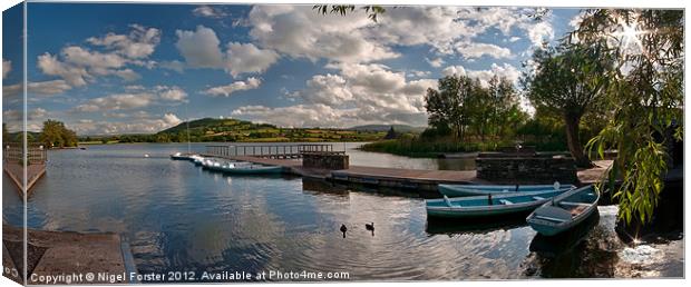 Llangorse Lake panorama Canvas Print by Creative Photography Wales