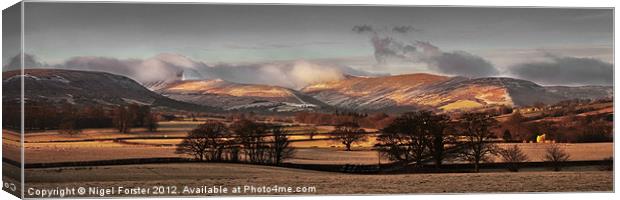 Brecon Beacons Winter Panorama Canvas Print by Creative Photography Wales