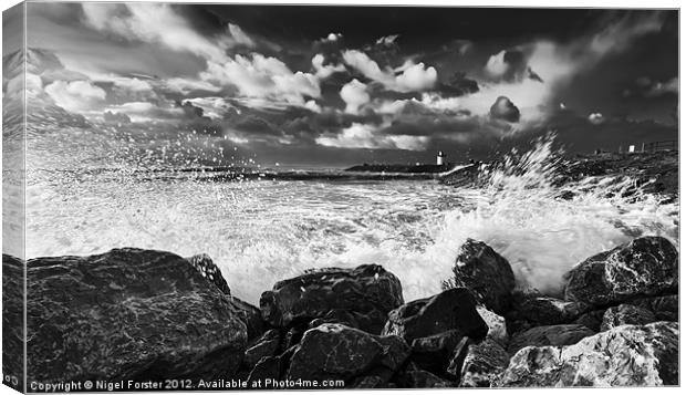 Burry Port splash Canvas Print by Creative Photography Wales